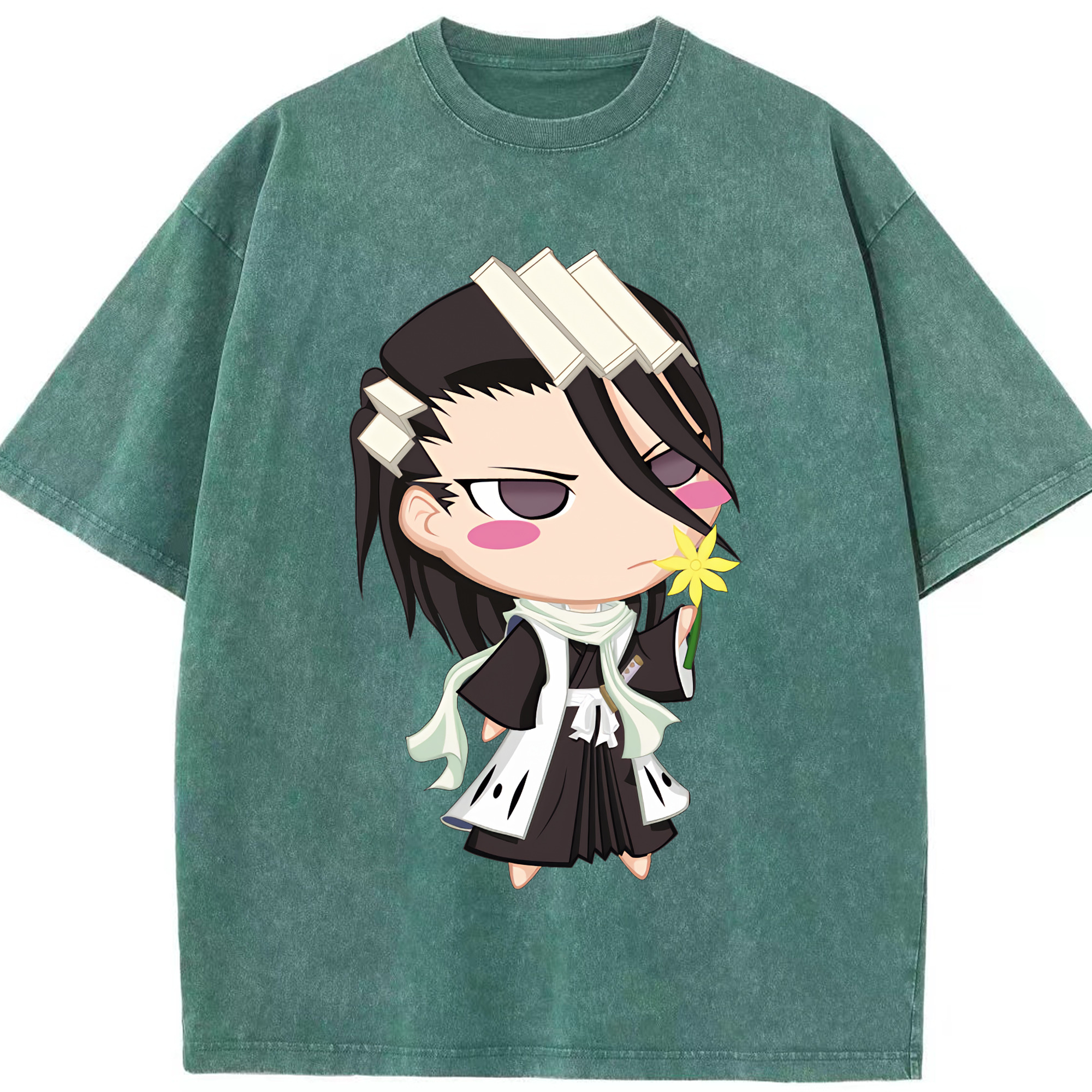 （画像用） ブリーチ くちき びゃくや BLEACH Kuchiki Byakuya 綿100% ヴィンテージ風 半袖Tシャツ（フロントプリント）